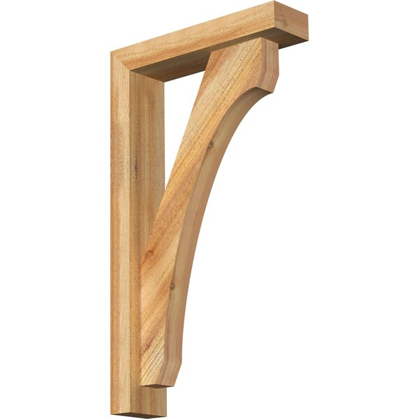 Ekena Millwork Legacy Block Rough Sawn Bracket w/ Offset Brace, Western Red Cedar, 4"W x 16"D x 28"H BKT0402X16X28LEC05RWR - main